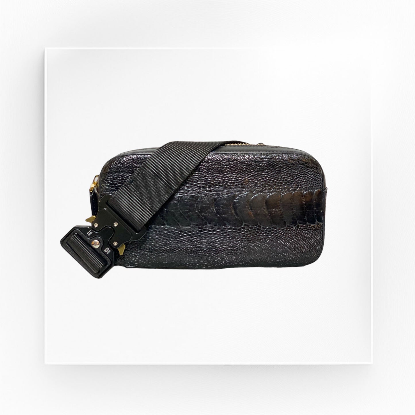 ostrich leg crossbody and bumbag